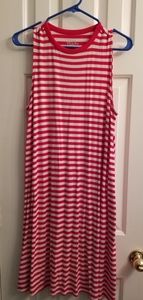 3/$10 Red and white striped tank dress
